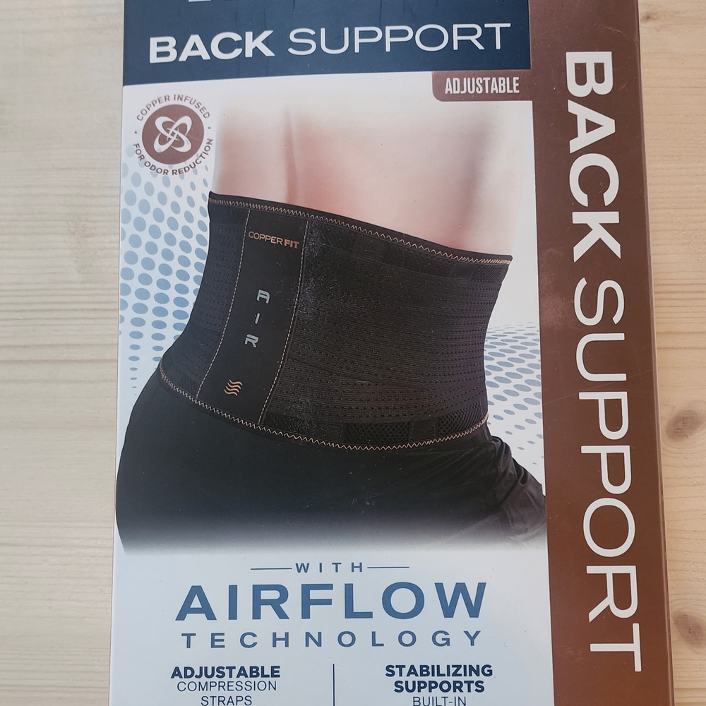 Copper Fit Adjustable Back Support - Black